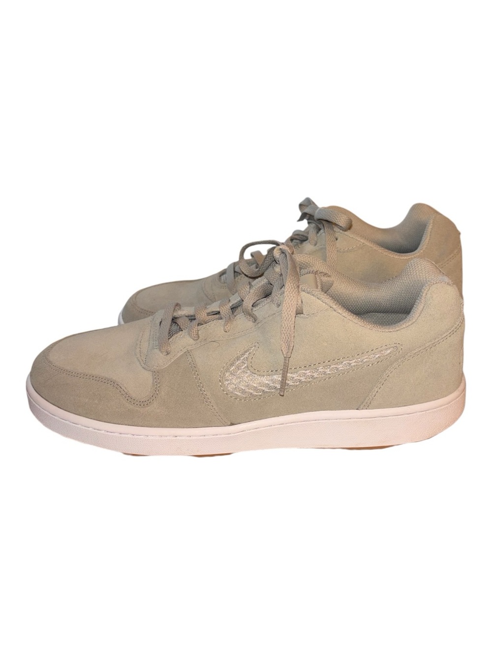 Nike Men's Ebernon Light Gray Suede Low-Top Sneakers w/ White Sole Size 12 NWOT